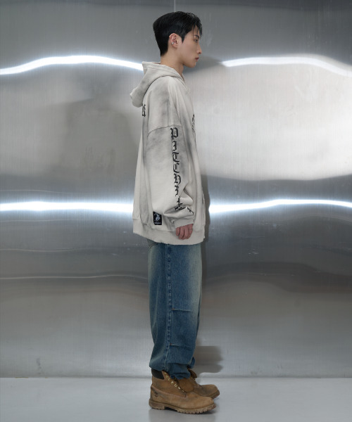 PITCHBLACK(ピッチブラック)の「DIRTY WHITE PRINTING HOODIE (WHITE)(パーカー・メンズ・その他・MEDIUM/LARGE/X-LARGE)」の3枚目の写真