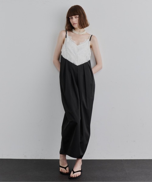 LA BELLE ETUDE（ラベルエチュード）の「モチーフレース×タックコクーンキャミワンピース（ワンピース・レディース・ブラック/ホワイト/その他・1/0）」の3枚目の写真