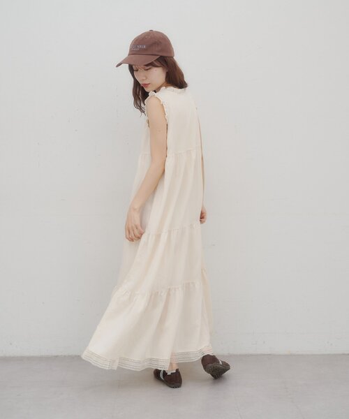 DISCOAT(ディスコート)の「【umm./WEB限定】裾レースノースリワンピース(ワンピース・レディース・ブラック/サックスブルー/アイボリー・FREE)」の8枚目の写真