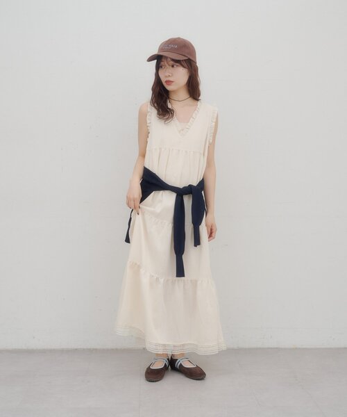 DISCOAT(ディスコート)の「【umm./WEB限定】裾レースノースリワンピース(ワンピース・レディース・ブラック/サックスブルー/アイボリー・FREE)」の13枚目の写真