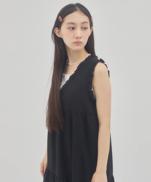 DISCOAT(ディスコート)の「【umm./WEB限定】裾レースノースリワンピース(ワンピース・レディース・ブラック/サックスブルー/アイボリー・FREE)」の19枚目の写真