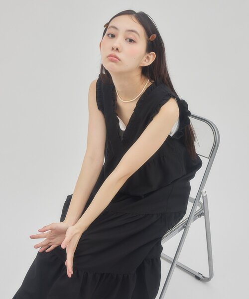 DISCOAT(ディスコート)の「【umm./WEB限定】裾レースノースリワンピース(ワンピース・レディース・ブラック/サックスブルー/アイボリー・FREE)」の20枚目の写真