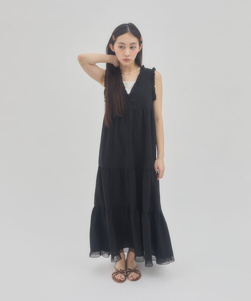 DISCOAT(ディスコート)の「【umm./WEB限定】裾レースノースリワンピース(ワンピース・レディース・ブラック/サックスブルー/アイボリー・FREE)」の22枚目の写真