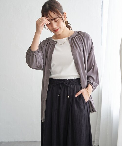 ikka(イッカ)の「【お得だ値】シアーブラウスアンサンブル【2点セット】(シャツ/ブラウス・レディース・グリーン/ブラウン系その他/ネイビー/グレイッシュベージュ・M/L)」の21枚目の写真