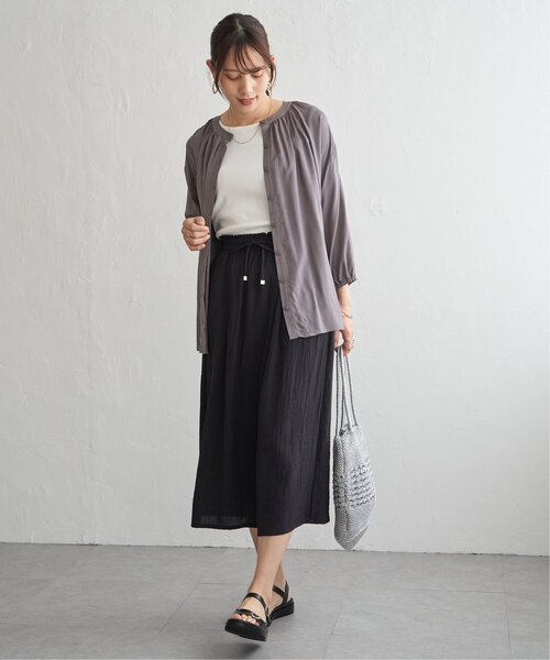 ikka(イッカ)の「【お得だ値】シアーブラウスアンサンブル【2点セット】(シャツ/ブラウス・レディース・グリーン/ブラウン系その他/ネイビー/グレイッシュベージュ・M/L)」の19枚目の写真