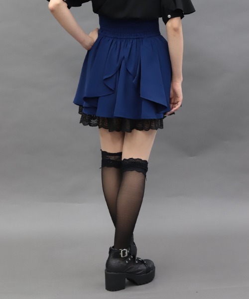 NIBBLE POISON(ニブルポイズン)の「リボン付バックフリルミニSK(スカート・レディース・ネイビー/ブラック・MEDIUM)」の8枚目の写真