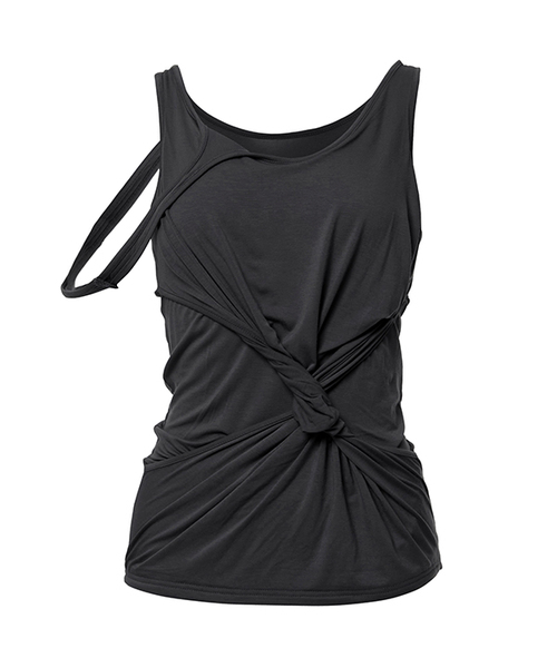 FLAREUP(フレアアップ)の「Asymmetrical Sleeveless (FL-173_Black)(Tシャツ/カットソー・レディース・ブラック・OS)」の1枚目の写真