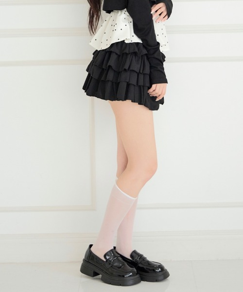 ALLuRing ChaRm（アリュリングチャーム）の「Angel Tiered Cake Skirt / エンジェルティアードケーキスカート（スカート・レディース・ブラック・FREE）」の4枚目の写真