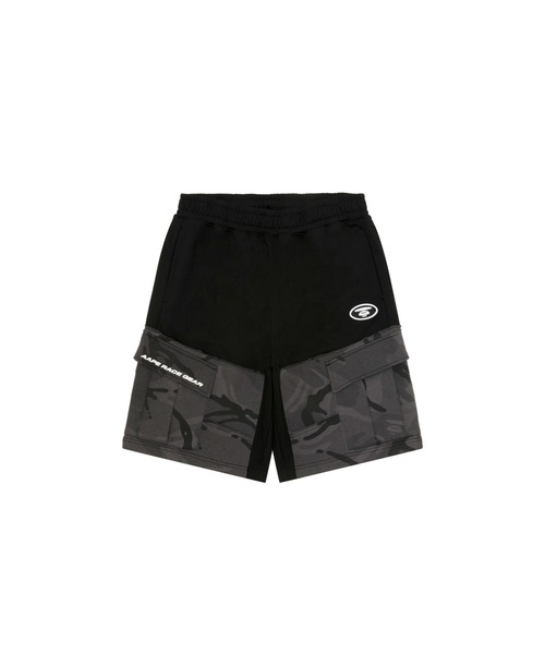 AAPE BY A BATHING APE(エーエイプバイアベイシングエイプ)の「AAPE MAIN SWEAT SHORTS(スウェットパンツ・メンズ・ブラック・MEDIUM/LARGE/X-LARGE/SMALL)」の1枚目の写真