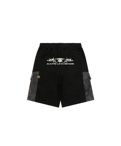 AAPE BY A BATHING APE(エーエイプバイアベイシングエイプ)の「AAPE MAIN SWEAT SHORTS(スウェットパンツ・メンズ・ブラック・MEDIUM/LARGE/X-LARGE/SMALL)」の2枚目の写真