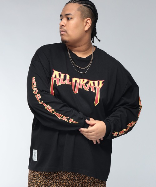 SAKAZEN(サカゼン)の「【WEB限定価格】Tシャツ 長袖 メンズ 大きいサイズ フロントプリント アームプリント クルーネック ロンT トップスカジュアル 春 夏(Tシャツ/カットソー・メンズ・レッド/ブラック・3XL/X(2L)/2XL)」の1枚目の写真
