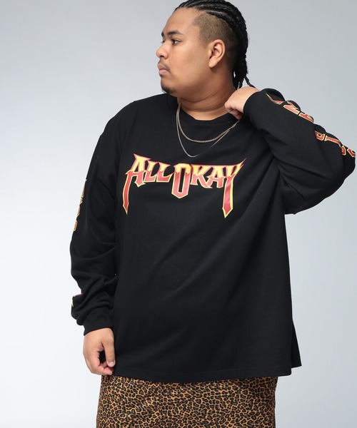 SAKAZEN(サカゼン)の「【WEB限定価格】Tシャツ 長袖 メンズ 大きいサイズ フロントプリント アームプリント クルーネック ロンT トップスカジュアル 春 夏(Tシャツ/カットソー・メンズ・レッド/ブラック・3XL/X(2L)/2XL)」の20枚目の写真