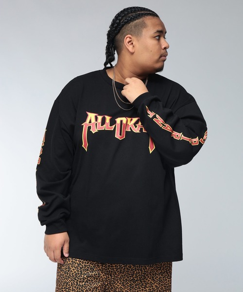 SAKAZEN(サカゼン)の「【WEB限定価格】Tシャツ 長袖 メンズ 大きいサイズ フロントプリント アームプリント クルーネック ロンT トップスカジュアル 春 夏(Tシャツ/カットソー・メンズ・レッド/ブラック・3XL/X(2L)/2XL)」の21枚目の写真