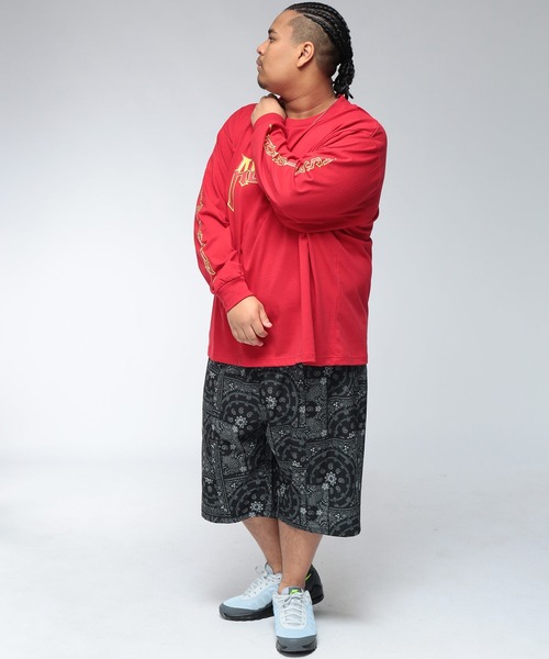 SAKAZEN(サカゼン)の「【WEB限定価格】Tシャツ 長袖 メンズ 大きいサイズ フロントプリント アームプリント クルーネック ロンT トップスカジュアル 春 夏(Tシャツ/カットソー・メンズ・レッド/ブラック・3XL/X(2L)/2XL)」の5枚目の写真
