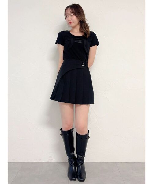dazzlin(ダズリン)の「リボンディティールドッキングTシャツ(Tシャツ/カットソー・レディース・ピンク/ブラック/オフホワイト・FREE)」の11枚目の写真