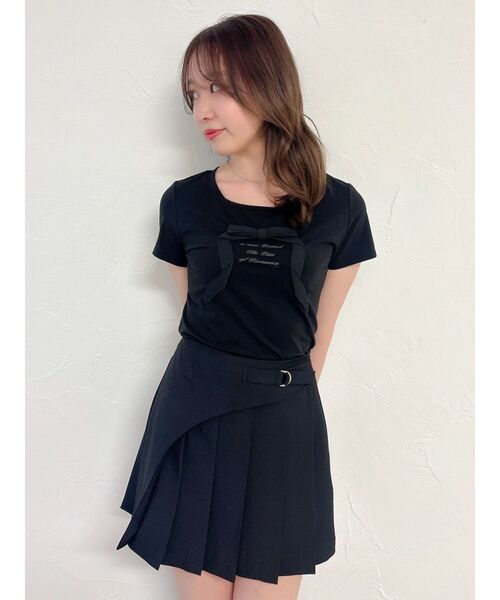 dazzlin(ダズリン)の「リボンディティールドッキングTシャツ(Tシャツ/カットソー・レディース・ピンク/ブラック/オフホワイト・FREE)」の17枚目の写真