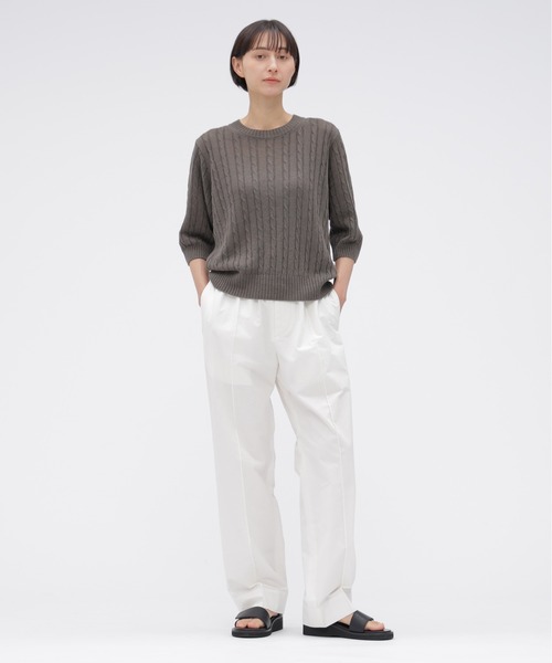 MARGARET HOWELL(マーガレットハウエル)の「CABLE KNIT LINEN(ニット/セーター・レディース・チャコール/マスタード・2)」の6枚目の写真
