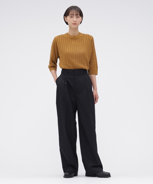 MARGARET HOWELL(マーガレットハウエル)の「CABLE KNIT LINEN(ニット/セーター・レディース・チャコール/マスタード・2)」の8枚目の写真