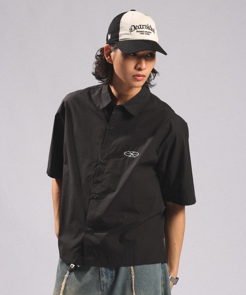 RAGEBLUE（レイジブルー）の「CIRCLE LOGO COMPACT SHIRTS/ワンポイントロゴコンパクトシャツ（シャツ/ブラウス・メンズ・ダークグレー/ブラック・LARGE/MEDIUM）」の8枚目の写真