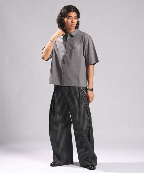 RAGEBLUE（レイジブルー）の「CIRCLE LOGO COMPACT SHIRTS/ワンポイントロゴコンパクトシャツ（シャツ/ブラウス・メンズ・ダークグレー/ブラック・LARGE/MEDIUM）」の9枚目の写真