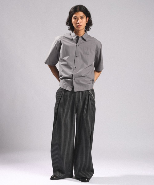 RAGEBLUE（レイジブルー）の「CIRCLE LOGO COMPACT SHIRTS/ワンポイントロゴコンパクトシャツ（シャツ/ブラウス・メンズ・ダークグレー/ブラック・LARGE/MEDIUM）」の10枚目の写真