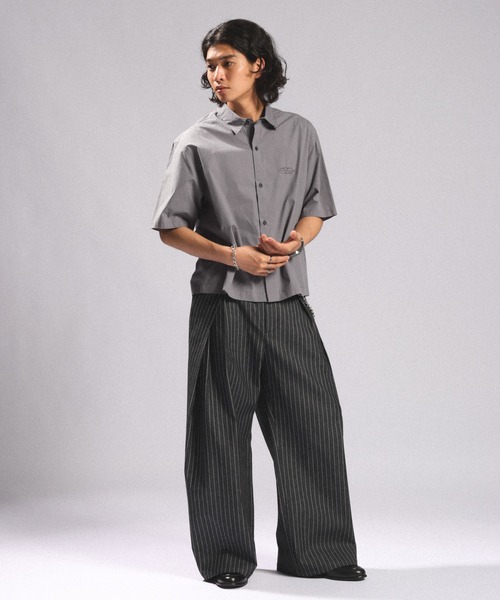 RAGEBLUE（レイジブルー）の「CIRCLE LOGO COMPACT SHIRTS/ワンポイントロゴコンパクトシャツ（シャツ/ブラウス・メンズ・ダークグレー/ブラック・LARGE/MEDIUM）」の11枚目の写真