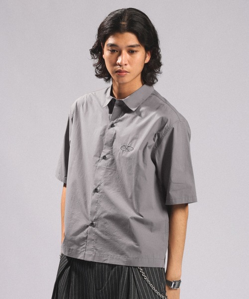RAGEBLUE（レイジブルー）の「CIRCLE LOGO COMPACT SHIRTS/ワンポイントロゴコンパクトシャツ（シャツ/ブラウス・メンズ・ダークグレー/ブラック・LARGE/MEDIUM）」の13枚目の写真