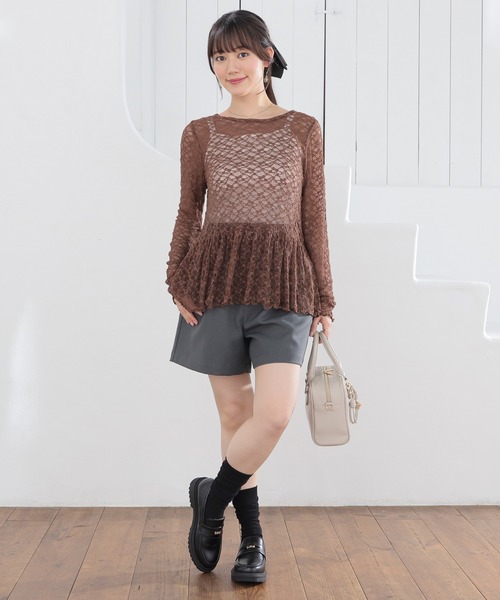 Honeys(ハニーズ)の「ベルト付ショートパンツ(その他パンツ・レディース・ホワイト系その他2/ブラウン系その他2/ブラック/ヘザーチャコール・M/LL/L/SS/S)」の15枚目の写真