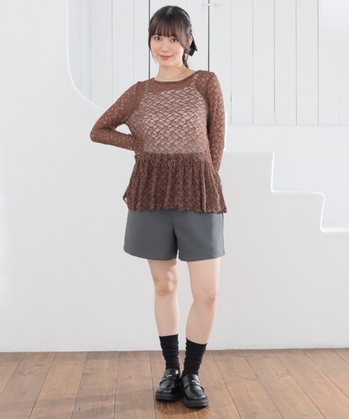 Honeys(ハニーズ)の「ベルト付ショートパンツ(その他パンツ・レディース・ホワイト系その他2/ブラウン系その他2/ブラック/ヘザーチャコール・M/LL/L/SS/S)」の16枚目の写真