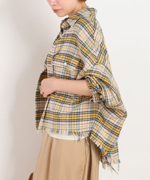 R13（アールサーティーン）の「【R13/アールサーティーン】CROPPED WORK Shirt（シャツ/ブラウス・レディース・イエロー・FREE）」の2枚目の写真