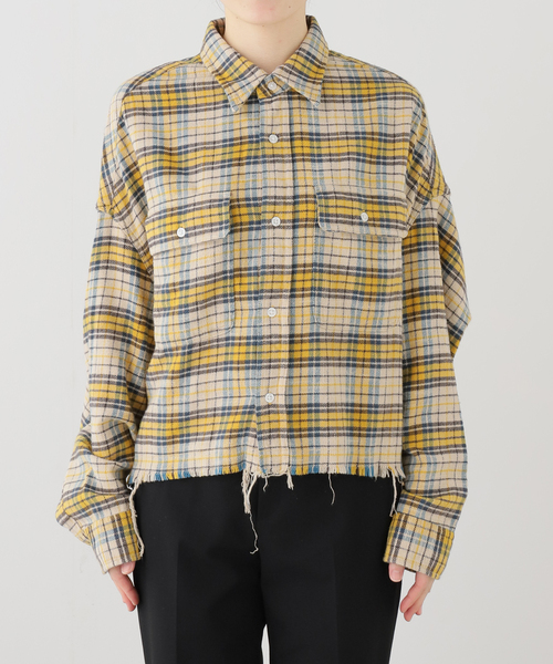 R13（アールサーティーン）の「【R13/アールサーティーン】CROPPED WORK Shirt（シャツ/ブラウス・レディース・イエロー・FREE）」の7枚目の写真
