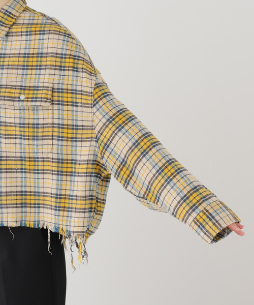 R13（アールサーティーン）の「【R13/アールサーティーン】CROPPED WORK Shirt（シャツ/ブラウス・レディース・イエロー・FREE）」の10枚目の写真
