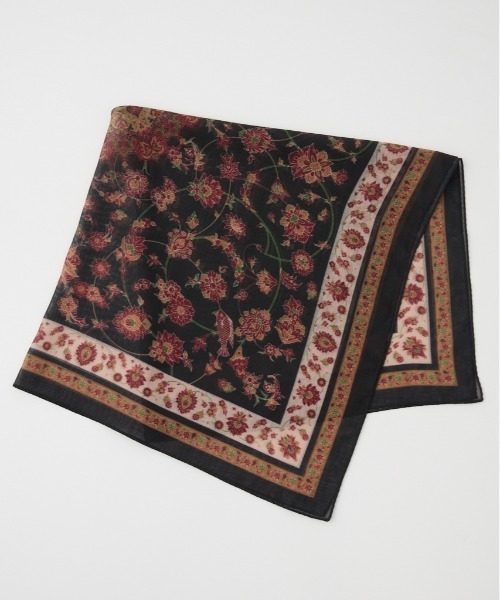 SLY(スライ)の「PERSIAN CARPET MOTIF SCARF ペルシアンカーペットモチーフスカーフ(バンダナ/スカーフ・レディース・バーガンディー/ブラック・FREE)」の1枚目の写真