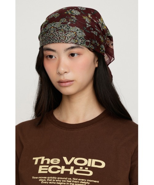 SLY(スライ)の「PERSIAN CARPET MOTIF SCARF ペルシアンカーペットモチーフスカーフ(バンダナ/スカーフ・レディース・バーガンディー/ブラック・FREE)」の17枚目の写真