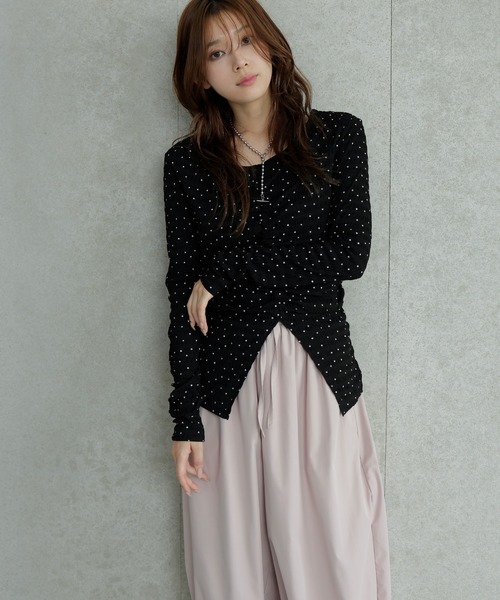 AMUU. PRECIEUSE(アムープレシューズ)の「ドットシャーリングプルオーバー(Tシャツ/カットソー・レディース・オフホワイト/ブラック・FREE)」の10枚目の写真