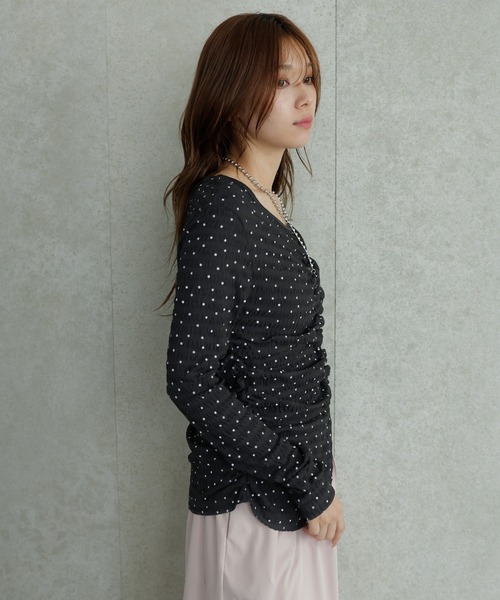 AMUU. PRECIEUSE(アムープレシューズ)の「ドットシャーリングプルオーバー(Tシャツ/カットソー・レディース・オフホワイト/ブラック・FREE)」の12枚目の写真