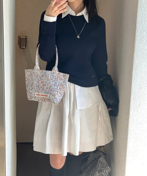 DER KOFFER（デルコッファー）の「SHOPPER VINTAGE [FLOWER-WHITE]-MINI（トートバッグ・レディース・その他・FREE）」の4枚目の写真