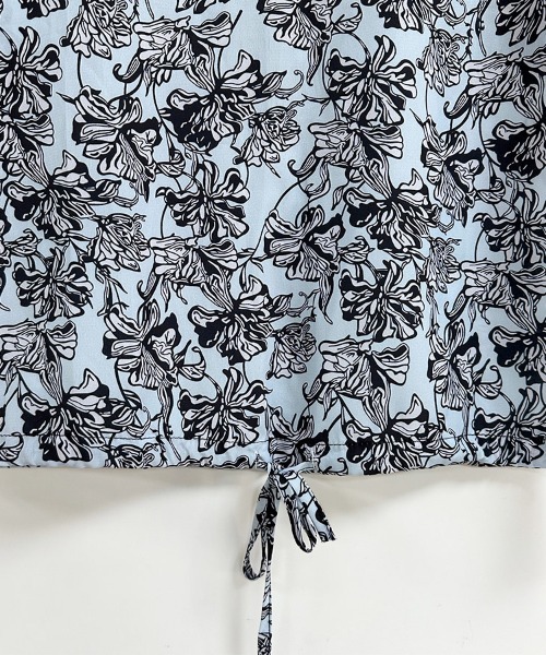 ONEP STAR（ワンピスター）の「花柄リボン付き半袖ブラウス（シャツ/ブラウス・レディース・ブルー・MEDIUM/LARGE/X-LARGE）」の11枚目の写真