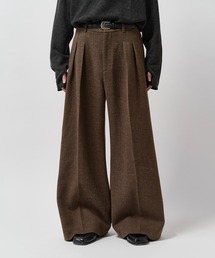 Lui's(���C�X)�́yNeucon�zCLASSIC HEATHER WIDE-LEG SLACKS / �N���V�b�N2�^�b�N���C�h���b�O�X���b�N�X�p���c / �Z�b�g�A�b�v�Ή�(�X���b�N�X)