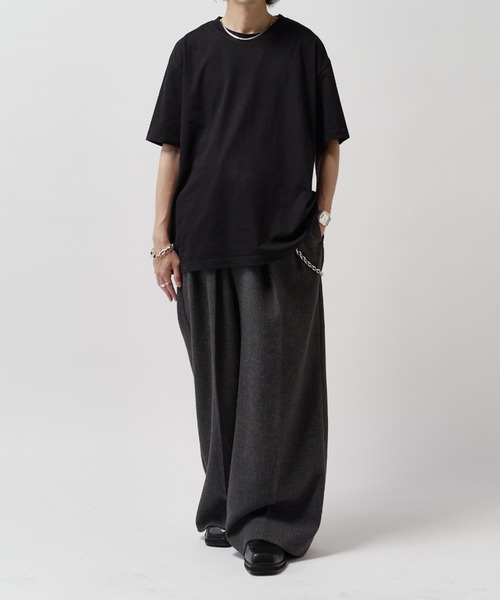 Lui's(ルイス)の「【Neucon】CLASSIC HEATHER WIDE-LEG SLACKS / クラシック2タックワイドレッグスラックスパンツ / セットアップ対応(スラックス・メンズ・ブラウン/チャコールグレー・1/2)」の21枚目の写真
