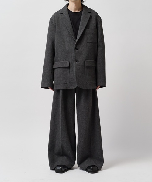 Lui's(ルイス)の「【Neucon】CLASSIC HEATHER WIDE-LEG SLACKS / クラシック2タックワイドレッグスラックスパンツ / セットアップ対応(スラックス・メンズ・ブラウン/チャコールグレー・1/2)」の19枚目の写真