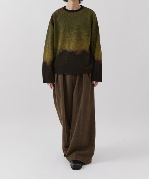 Lui's(ルイス)の「【Neucon】CLASSIC HEATHER WIDE-LEG SLACKS / クラシック2タックワイドレッグスラックスパンツ / セットアップ対応(スラックス・メンズ・ブラウン/チャコールグレー・1/2)」の10枚目の写真