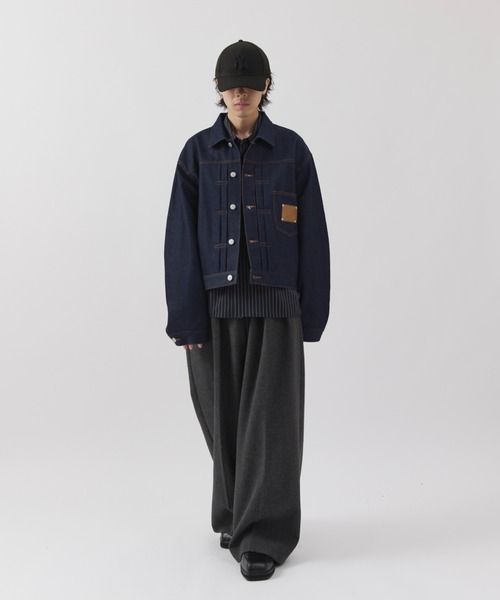Lui's(ルイス)の「【Neucon】CLASSIC HEATHER WIDE-LEG SLACKS / クラシック2タックワイドレッグスラックスパンツ / セットアップ対応(スラックス・メンズ・ブラウン/チャコールグレー・1/2)」の7枚目の写真