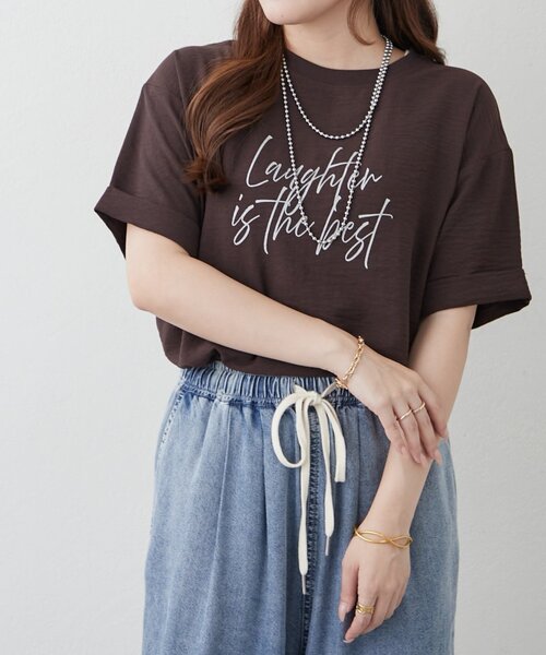 Remind me and forever(リマインドミーアンドフォーエバー)の「【Tシャツとブラウスの良いとこどり】アソート大人ブラウスT(Tシャツ/カットソー・レディース・ブラウン/オフホワイト/チャコールグレー/ブラック・FREE)」の10枚目の写真