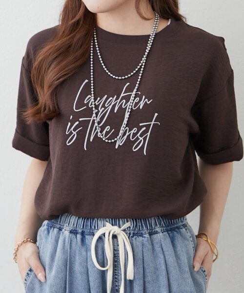 Remind me and forever(リマインドミーアンドフォーエバー)の「【Tシャツとブラウスの良いとこどり】アソート大人ブラウスT(Tシャツ/カットソー・レディース・ブラウン/オフホワイト/チャコールグレー/ブラック・FREE)」の9枚目の写真