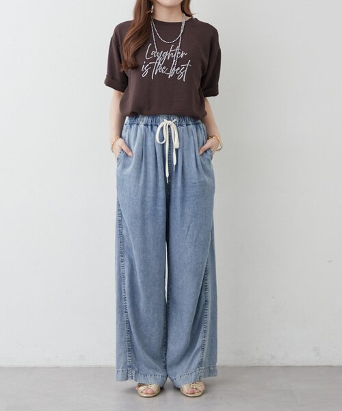 Remind me and forever(リマインドミーアンドフォーエバー)の「【Tシャツとブラウスの良いとこどり】アソート大人ブラウスT(Tシャツ/カットソー・レディース・ブラウン/オフホワイト/チャコールグレー/ブラック・FREE)」の7枚目の写真