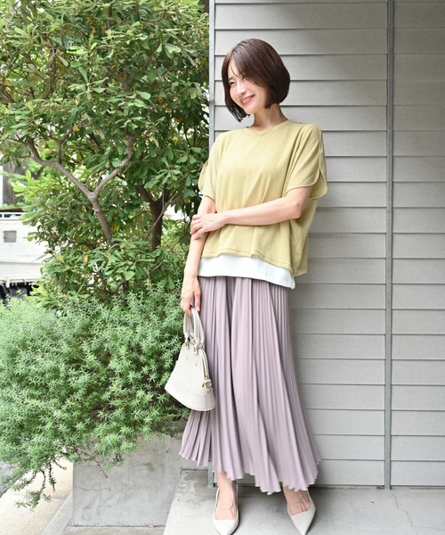 Ehre style(エーレスタイル)の「忙しい朝の重ね着風 時短トップス(Tシャツ/カットソー・レディース・ホワイト/ベージュ・FREE)」の9枚目の写真