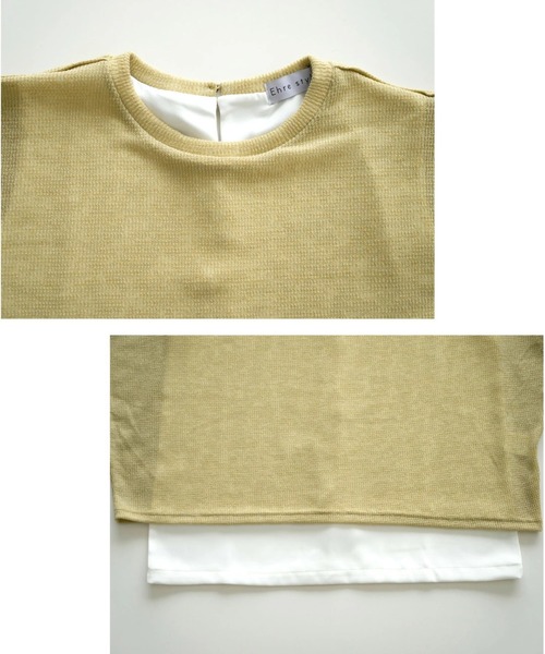 Ehre style(エーレスタイル)の「忙しい朝の重ね着風 時短トップス(Tシャツ/カットソー・レディース・ホワイト/ベージュ・FREE)」の14枚目の写真