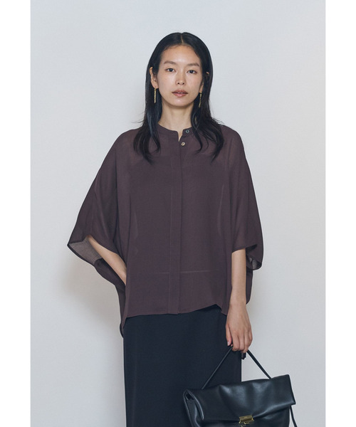 1er Arrondissement(プルミエアロンディスモン)の「スタンドカラーボイルシャツ(シャツ/ブラウス・レディース・ブラック系その他3/ブラウン系その他5・36/38)」の1枚目の写真