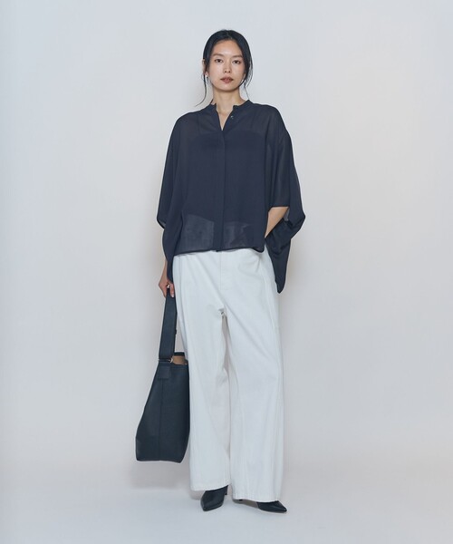 1er Arrondissement(プルミエアロンディスモン)の「スタンドカラーボイルシャツ(シャツ/ブラウス・レディース・ブラック系その他3/ブラウン系その他5・36/38)」の4枚目の写真